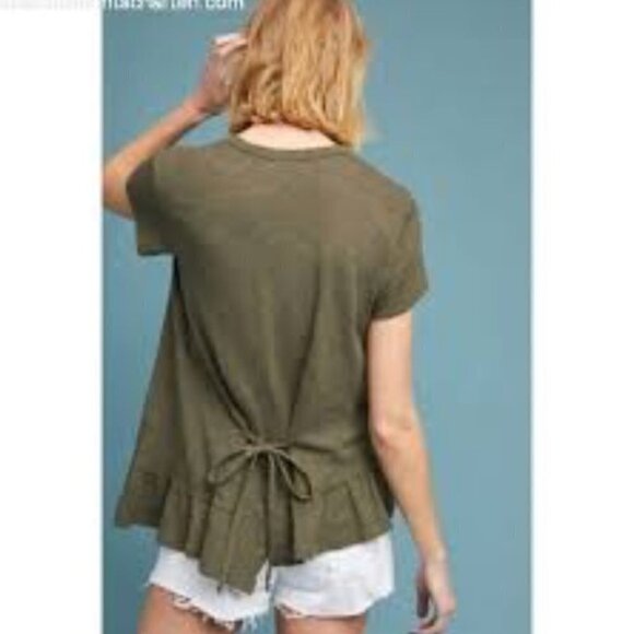 Anthropologie Left of Center Belmond Tie-Back Tee - Picture 1 of 12